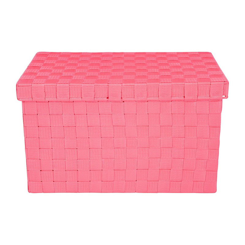 Gevlochten opbergbox M fuchsia