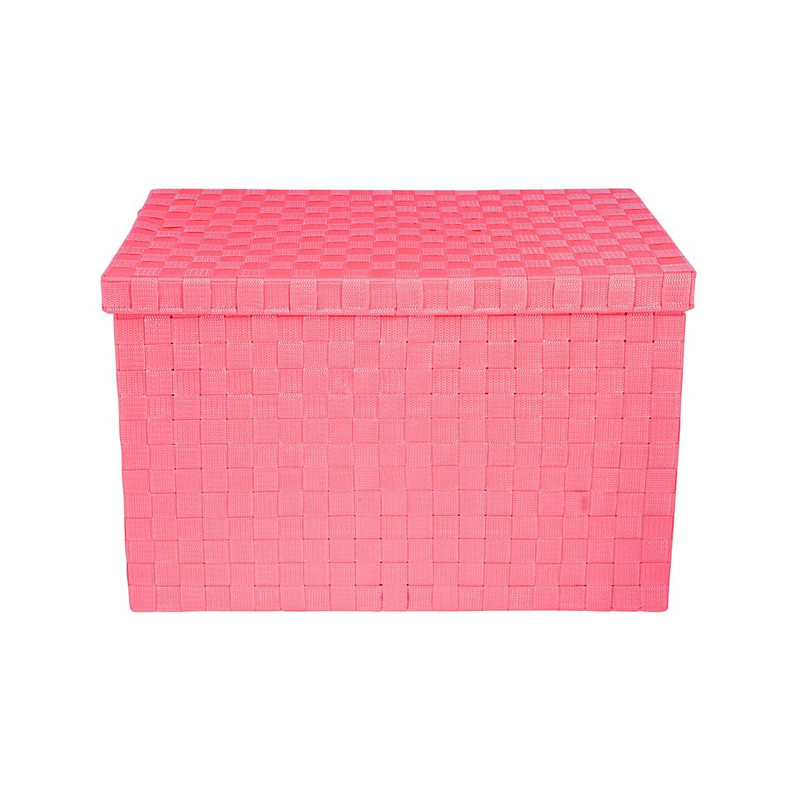Gevlochten opbergbox XL fuchsia
