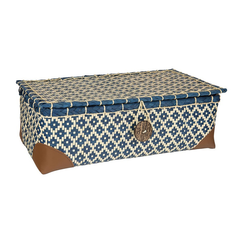 Mand met deksel Jade - blauw/wit - klein