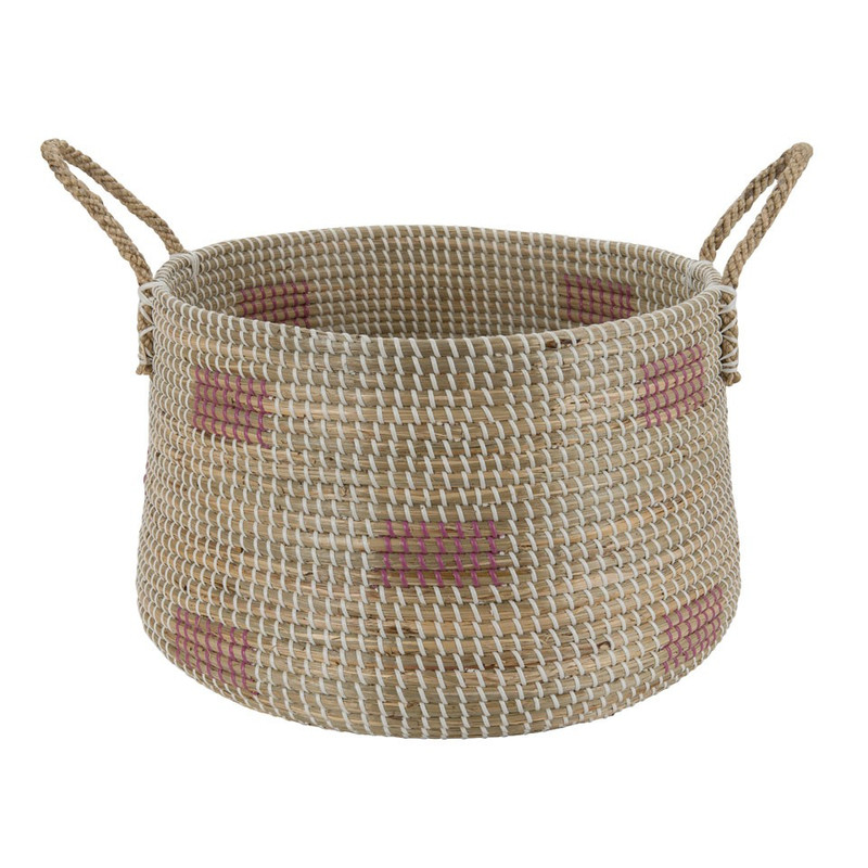 Wasmand Cobra - 44x30 cm - wit/roze