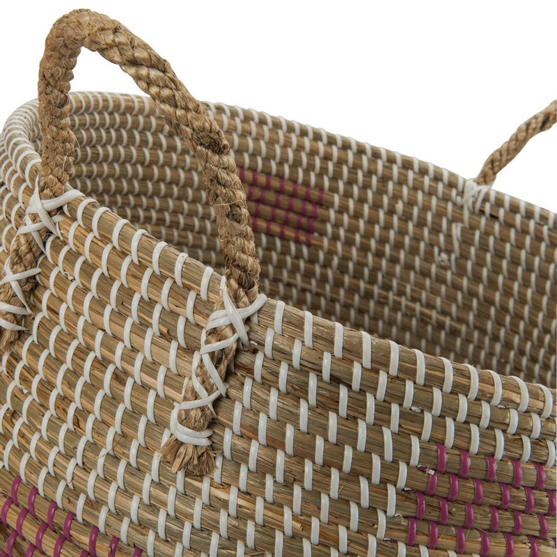 Wasmand Cobra - 44x30 cm - wit/roze