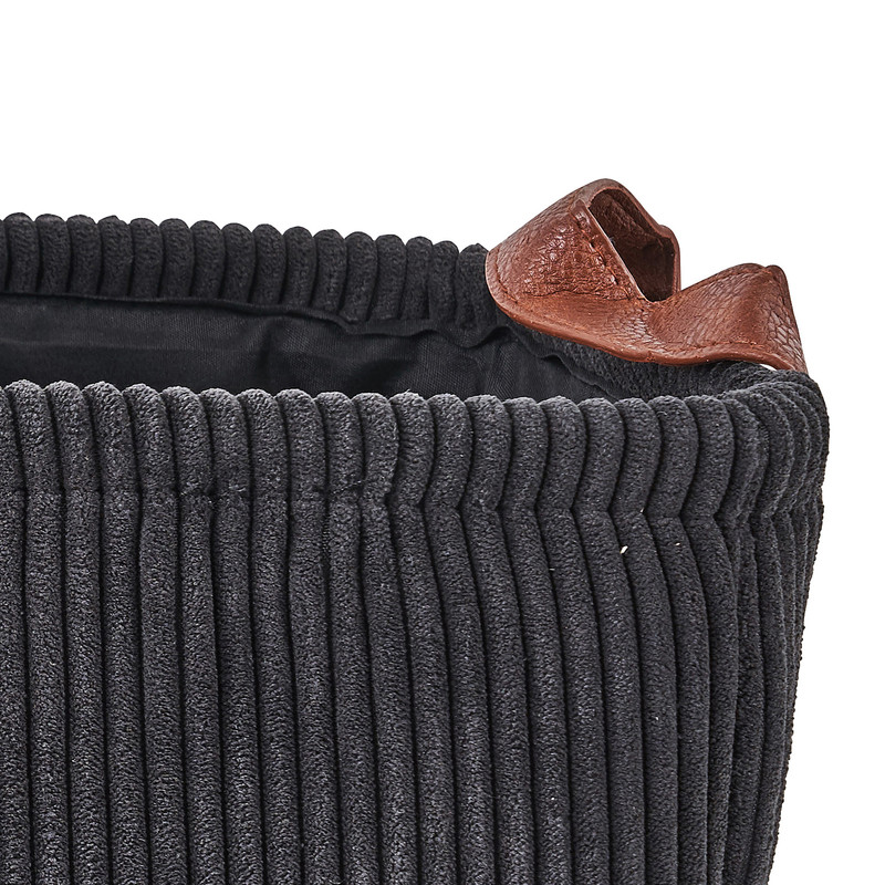Mand corduroy - zwart - 33x23x18 cm