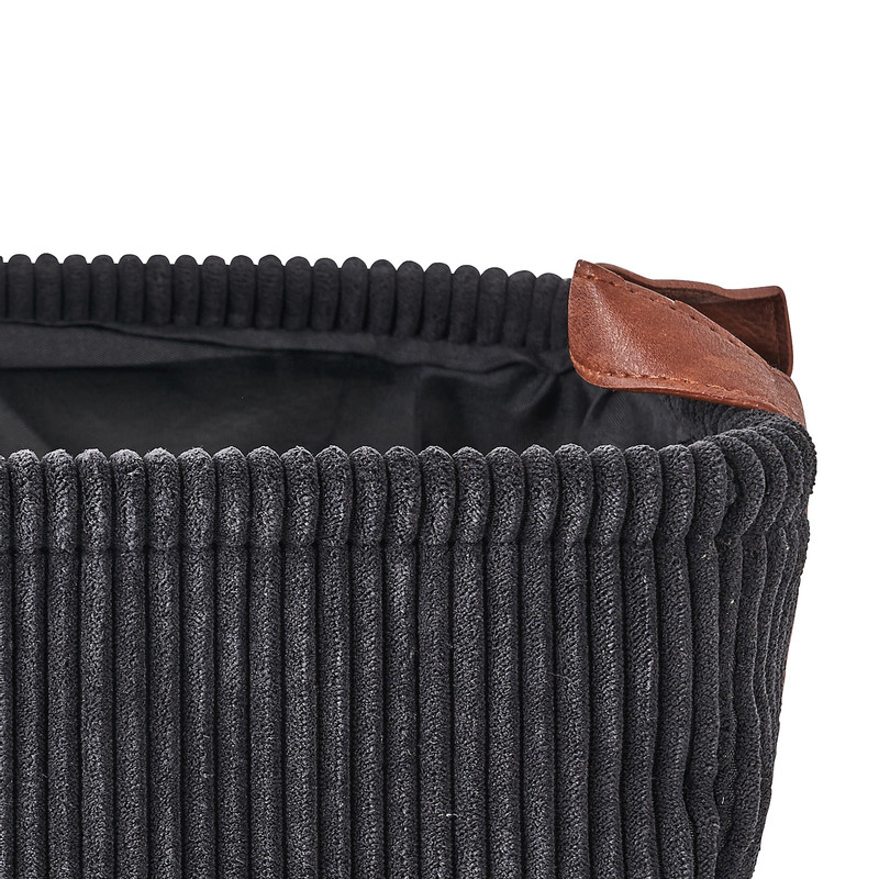 Mand corduroy - zwart - 36x26x20 cm