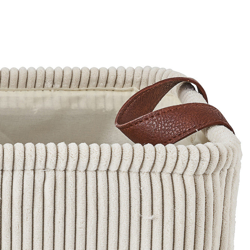 Mand corduroy - creme - 30x21x16 cm