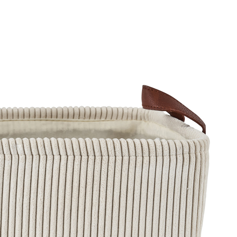 Mand corduroy - creme - 36x26x20 cm
