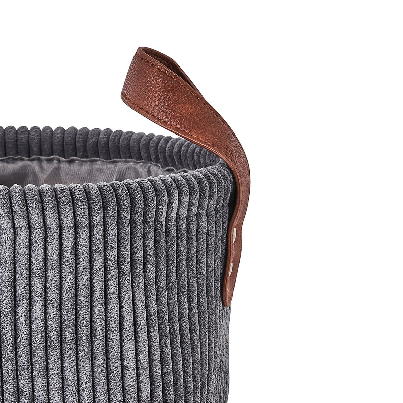 Mand corduroy - grijs - ø22x22 cm