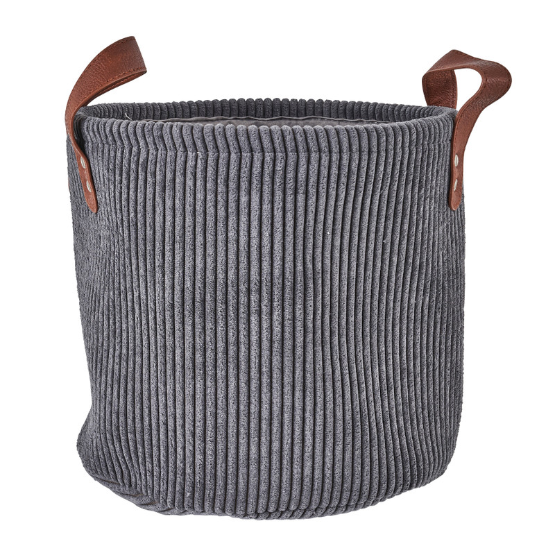Mand corduroy - grijs - ø26x24 cm