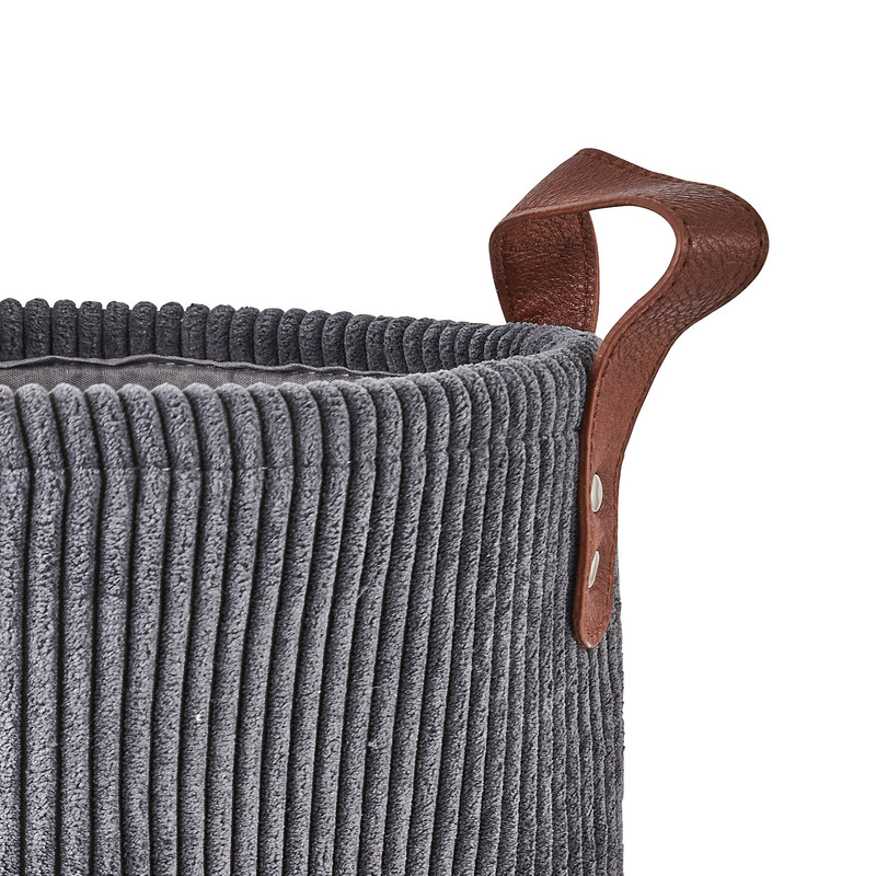 Mand corduroy - grijs - ø26x24 cm