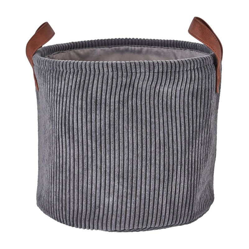 Mand corduroy - grijs - ø30x26 cm