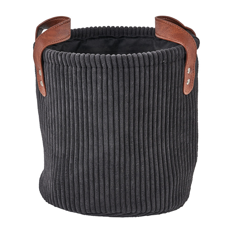 Mand corduroy - zwart - ø22x22 cm