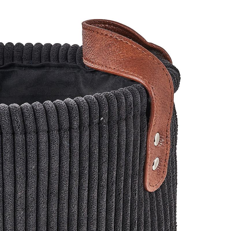 Mand corduroy - zwart - ø22x22 cm