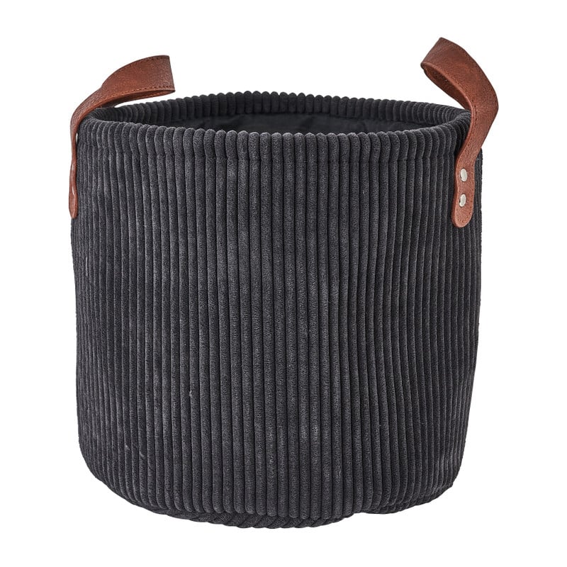 Mand corduroy - zwart - ø26x24 cm