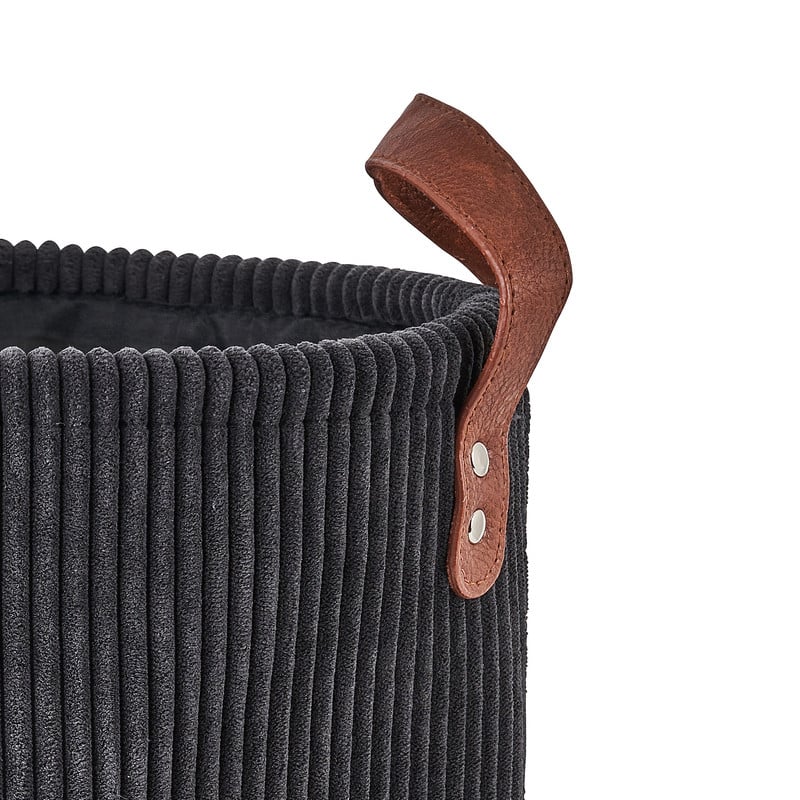 Mand corduroy - zwart - ø26x24 cm