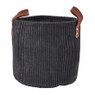 Mand corduroy - zwart - ø26x24 cm