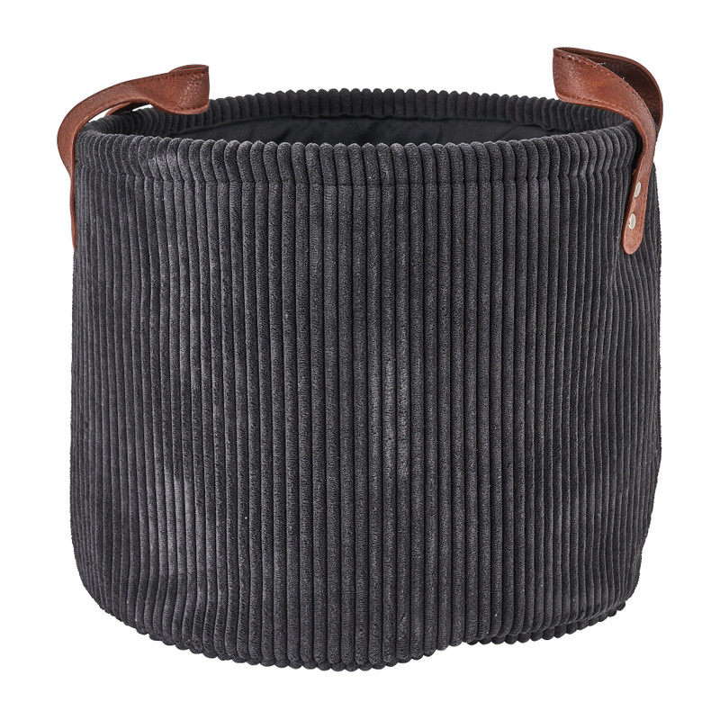 Mand corduroy - zwart - ø30x26 cm
