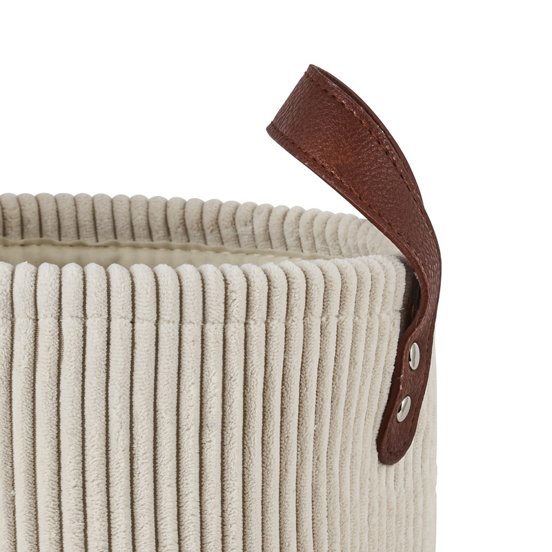 Mand corduroy - creme - ø22x22 cm