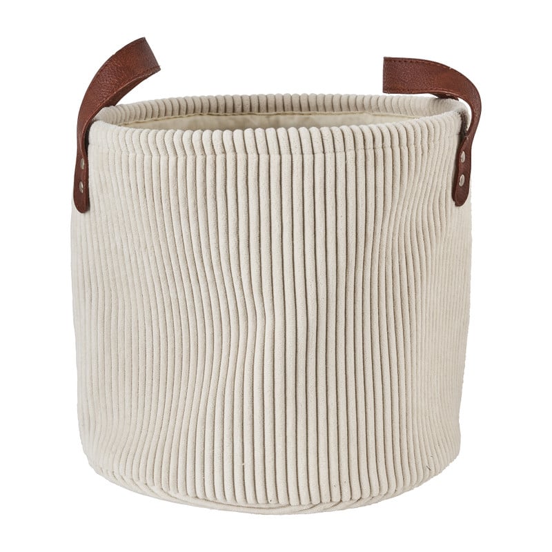 Mand corduroy - creme - ø26x24 cm