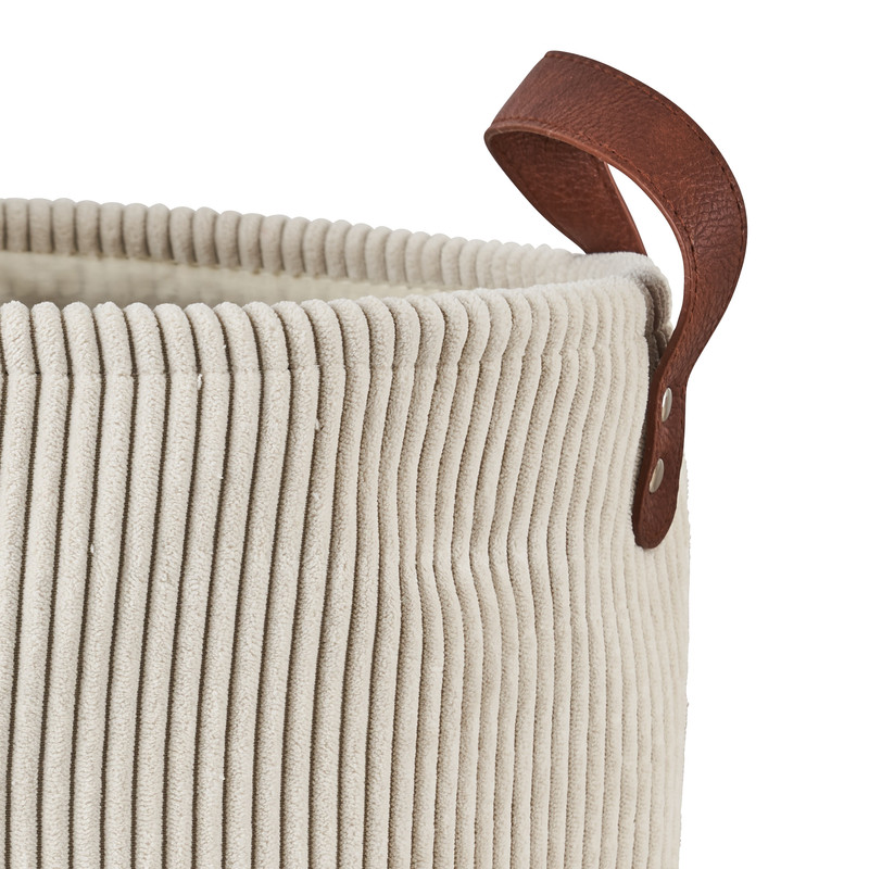 Mand corduroy - creme - ø30x26 cm