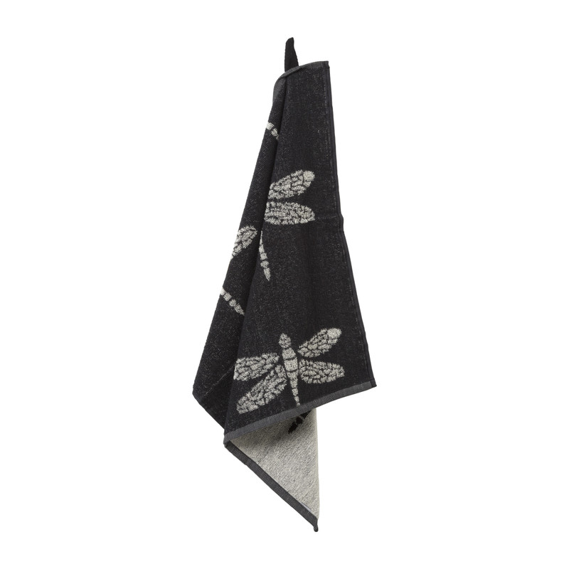 Keukendoek libelle - antraciet - 50x50 cm