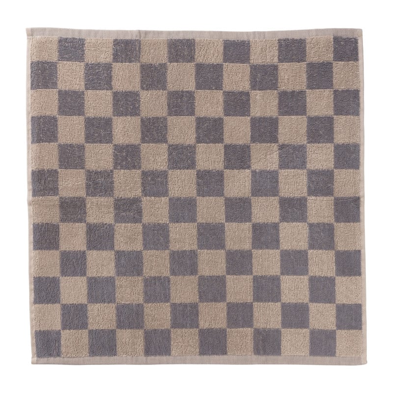 Handdoek blokjes - antraciet/taupe - 50x50 cm