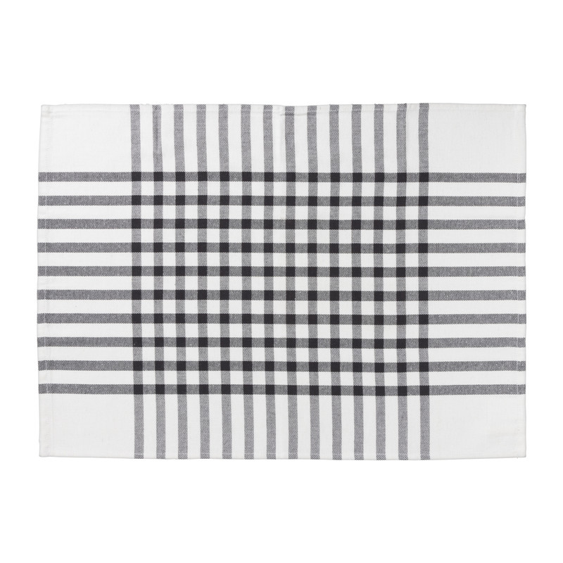 Thee/keuken/vaatdoek - antraciet - set van 3