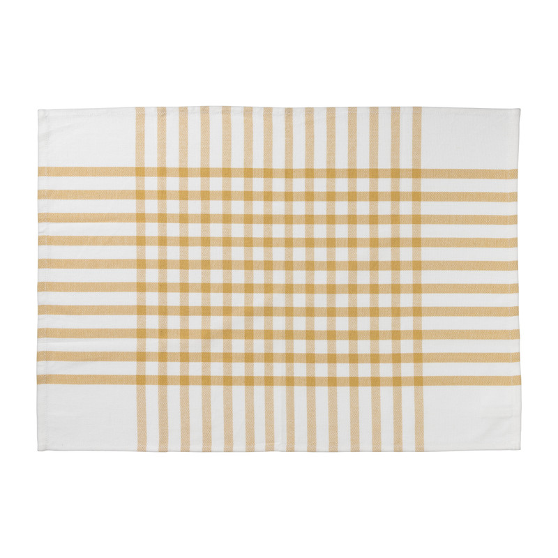 Thee/keuken/vaatdoek - oker - set van 3