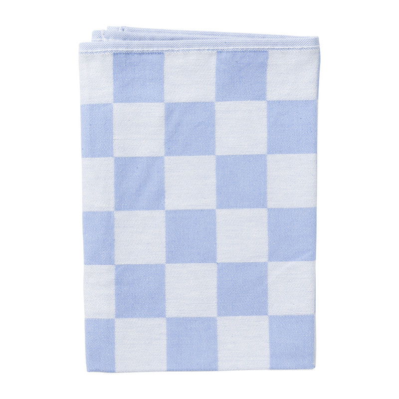 Theedoek blokjes - blauw/wit - 50x70 cm