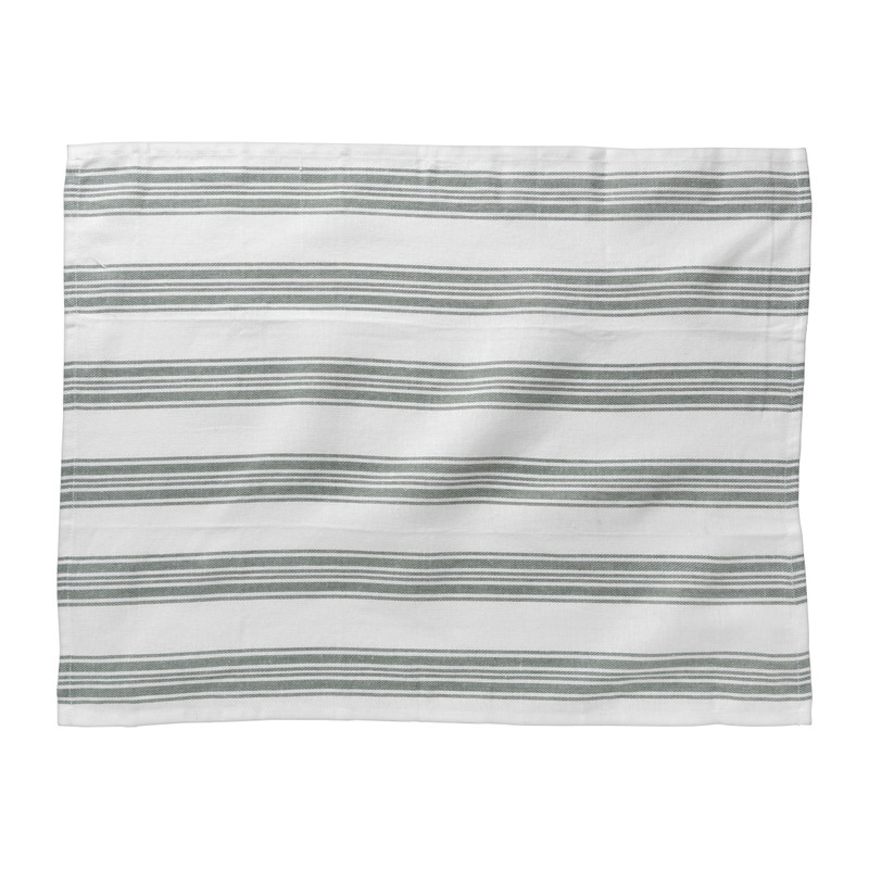 Theedoeken set van 3 - groen/wit - 45x65 cm