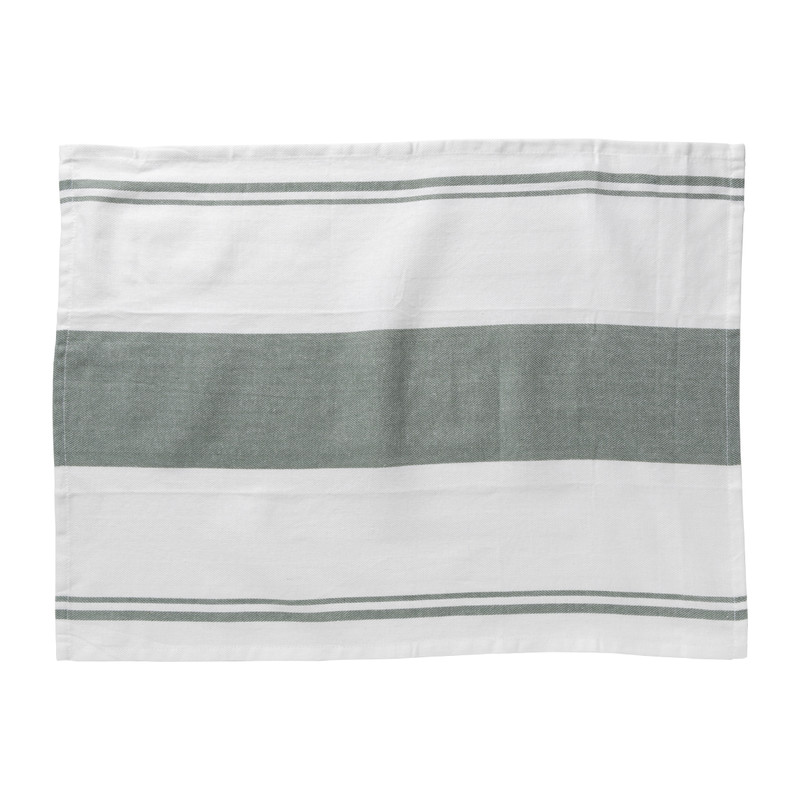 Theedoeken set van 3 - groen/wit - 45x65 cm