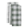 Theedoeken set van 3 - groen/wit - 45x65 cm