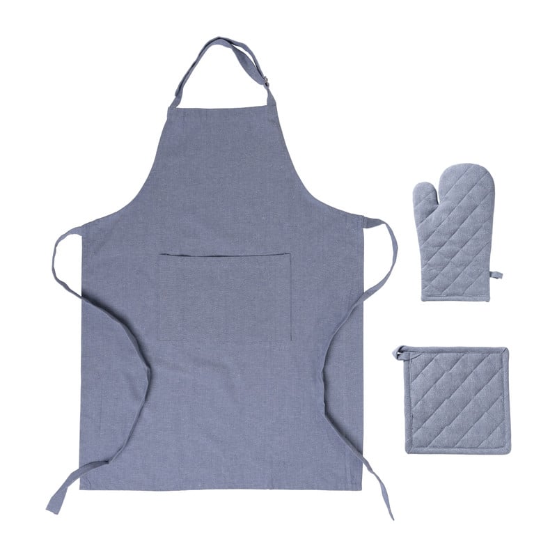 Keukenschort denim - blauw - 65x85 cm