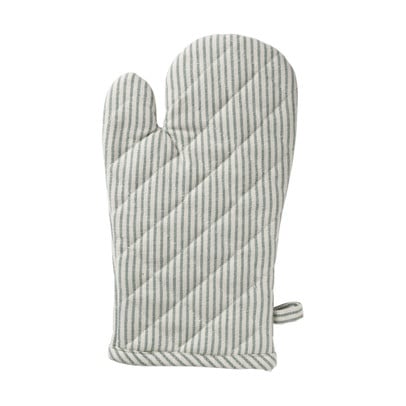 Ovenwant gestreept - groen/wit - 18x32 cm
