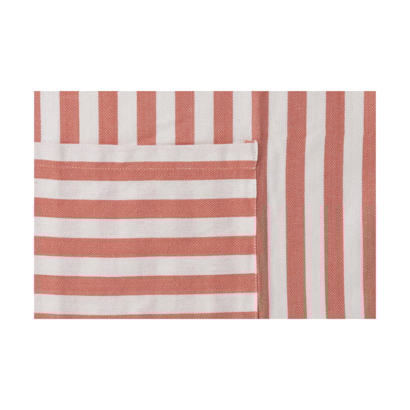 Keukenschort gestreept - oranje/wit - 65x85 cm