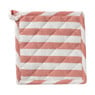 Pannenlap gestreept - oranje/wit - 20x20 cm