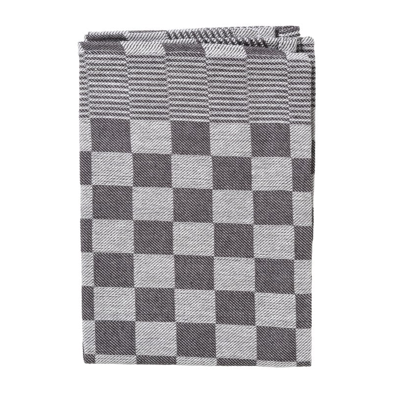 Theedoek ruiten - antraciet - 50x70 cm