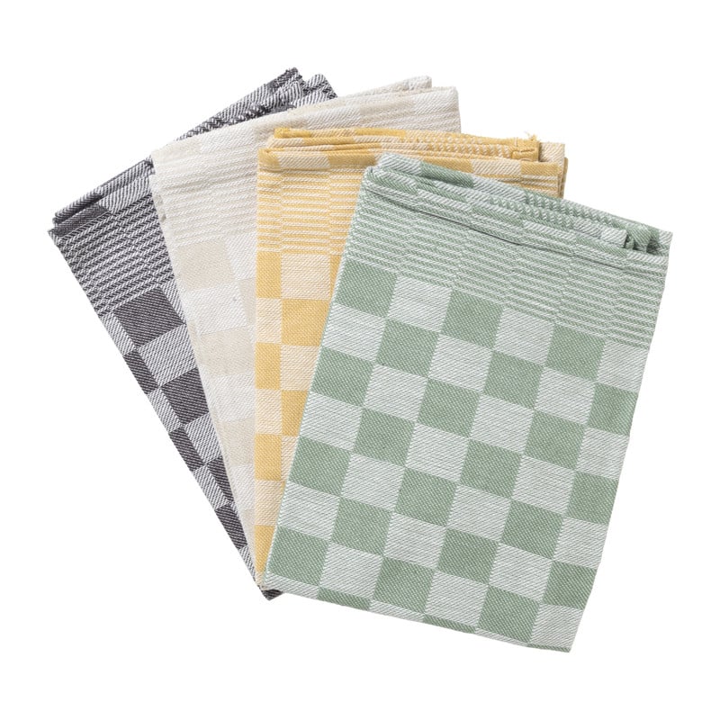 Theedoek ruiten - beige - 50x70 cm