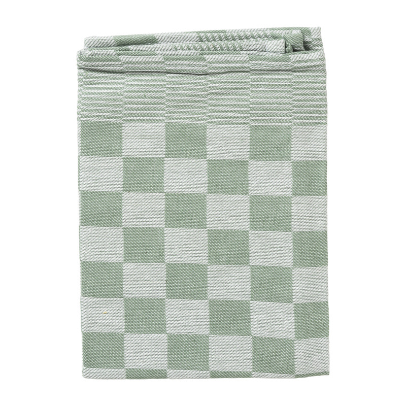 Theedoek ruiten - groen - 50x70 cm
