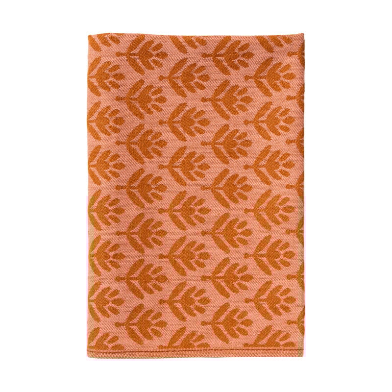 Theedoek palmboom - roze/bruin - 50x70 cm