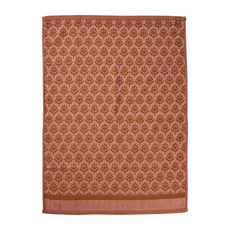 Theedoek palmboom - blauw/bruin - 50x70 cm