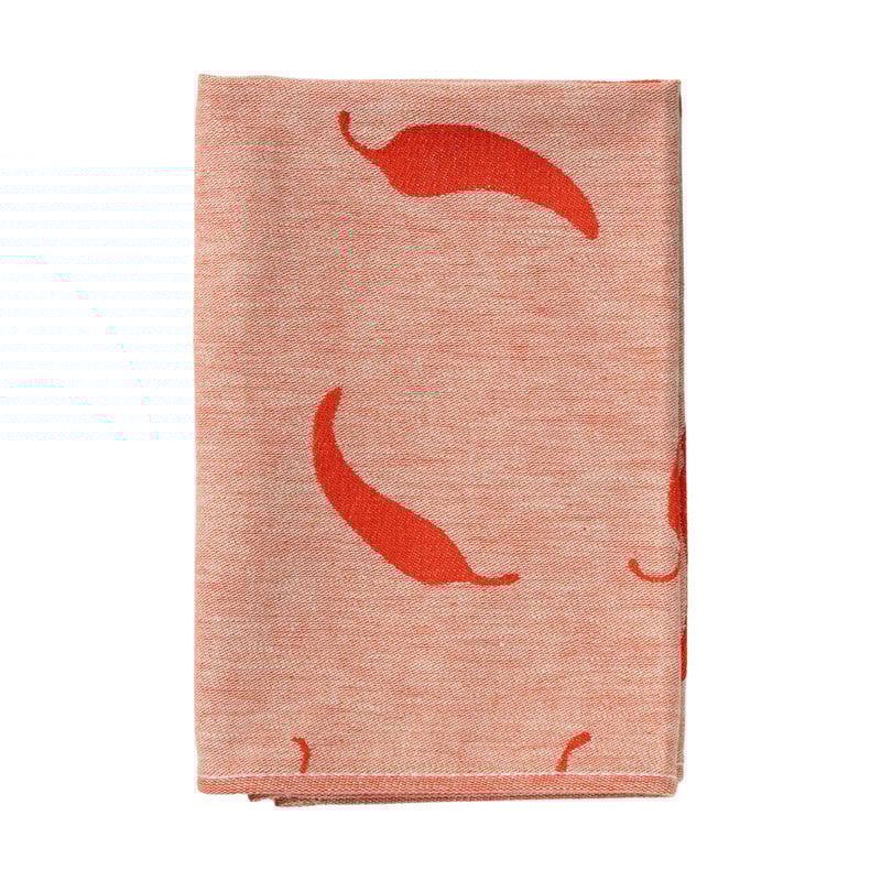 Theedoek pepers - rood/groen - 50x70 cm