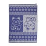 Theedoek lucky cat - blauw/wit - 50x70 cm