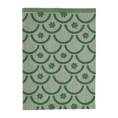 Theedoek bloem - groen - 50x70 cm