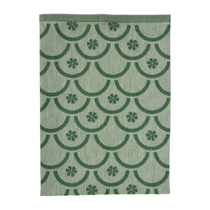 Theedoek bloem - groen - 50x70 cm