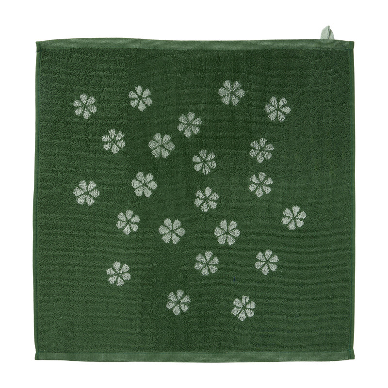 Keukendoek bloem - groen - 50x50 cm