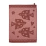 Theedoek vredesduif - roze/bordeaux rood - 50x70 cm