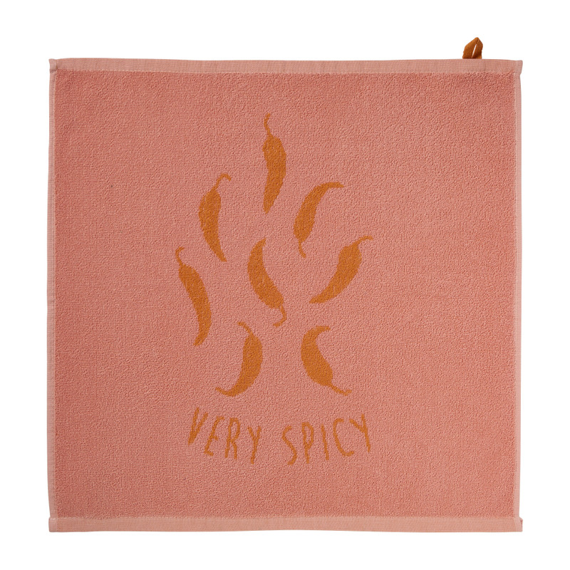 Keukendoek chili - roze/oranje - 50x50 cm 