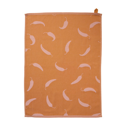 Theedoek chili - roze/oranje - 50x70 cm