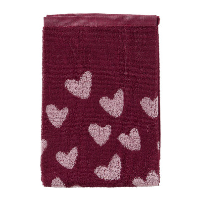 Keukendoek hartjes - roze/paars - 50x50 cm