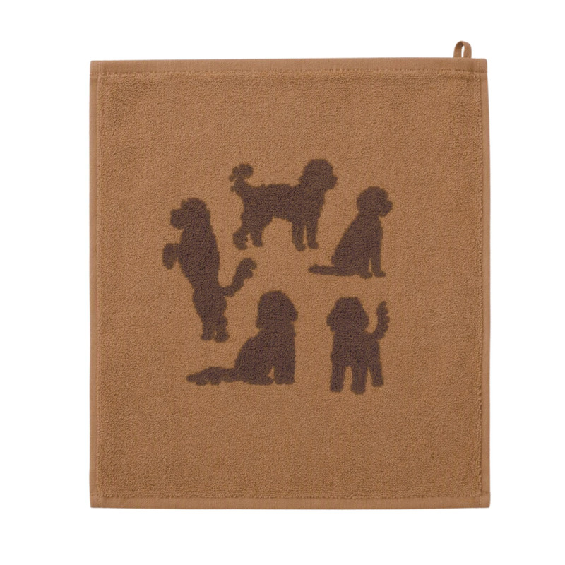 Keukendoek labradoodle - bruin/beige - 50x50 cm