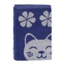 Keukendoek lucky cat - blauw/wit - 50x50 cm